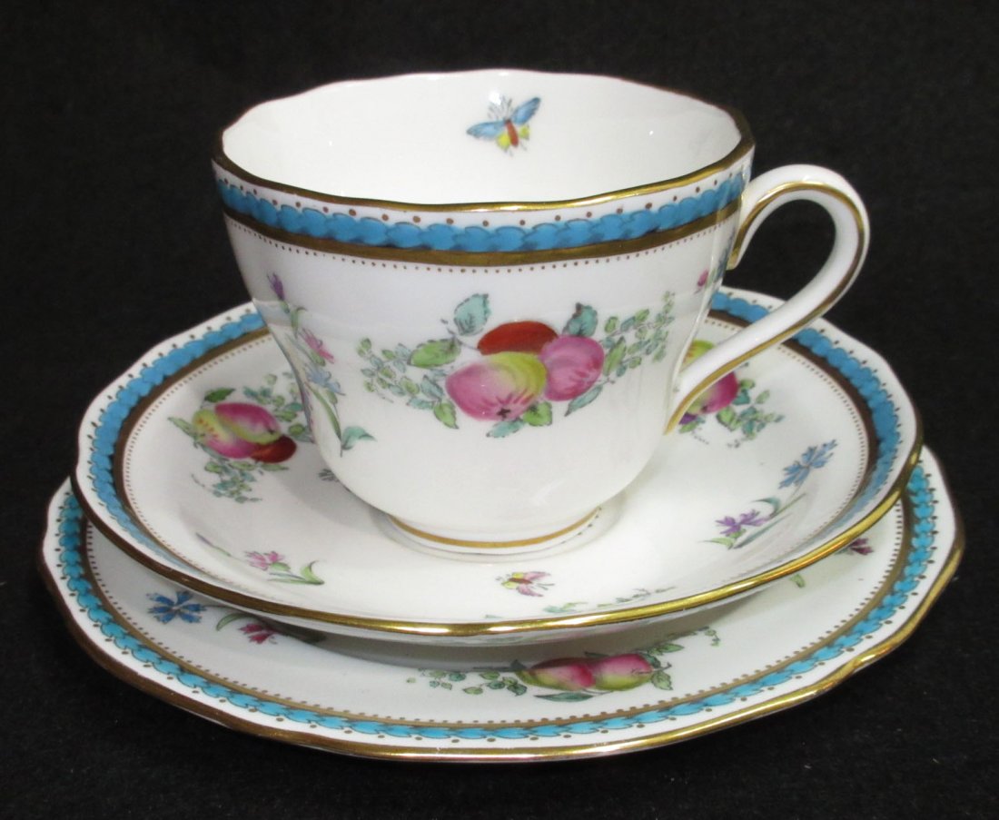 6 Tiffany & Co. Spode Trio Sets 18 pcs.: 6 1/2" plates, 5 3/4" saucers, 2 3/4" cups