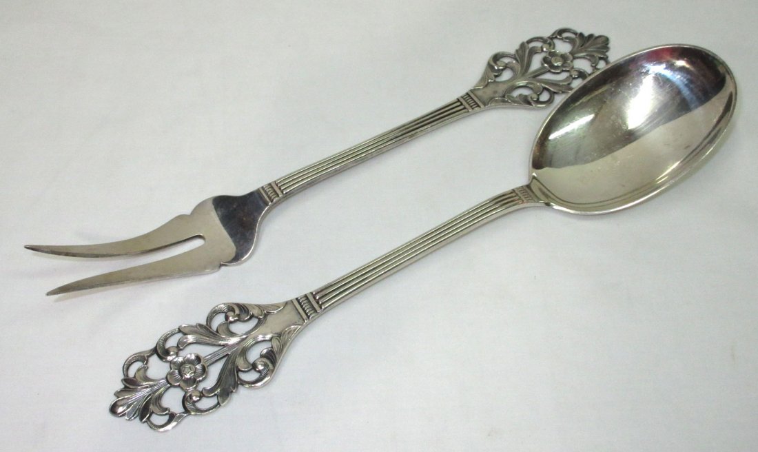 Lg. Sterling Serving Fork & Spoon (1 of 5)