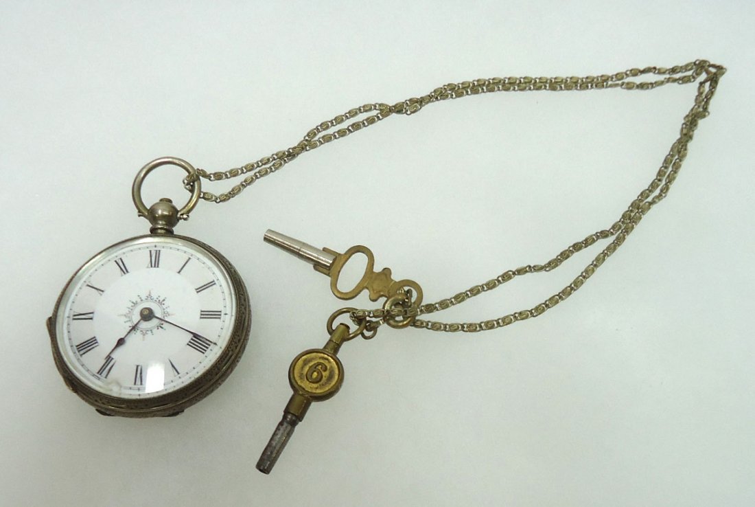 Silver Case Key Wind Pocket Watch (1 of 5)