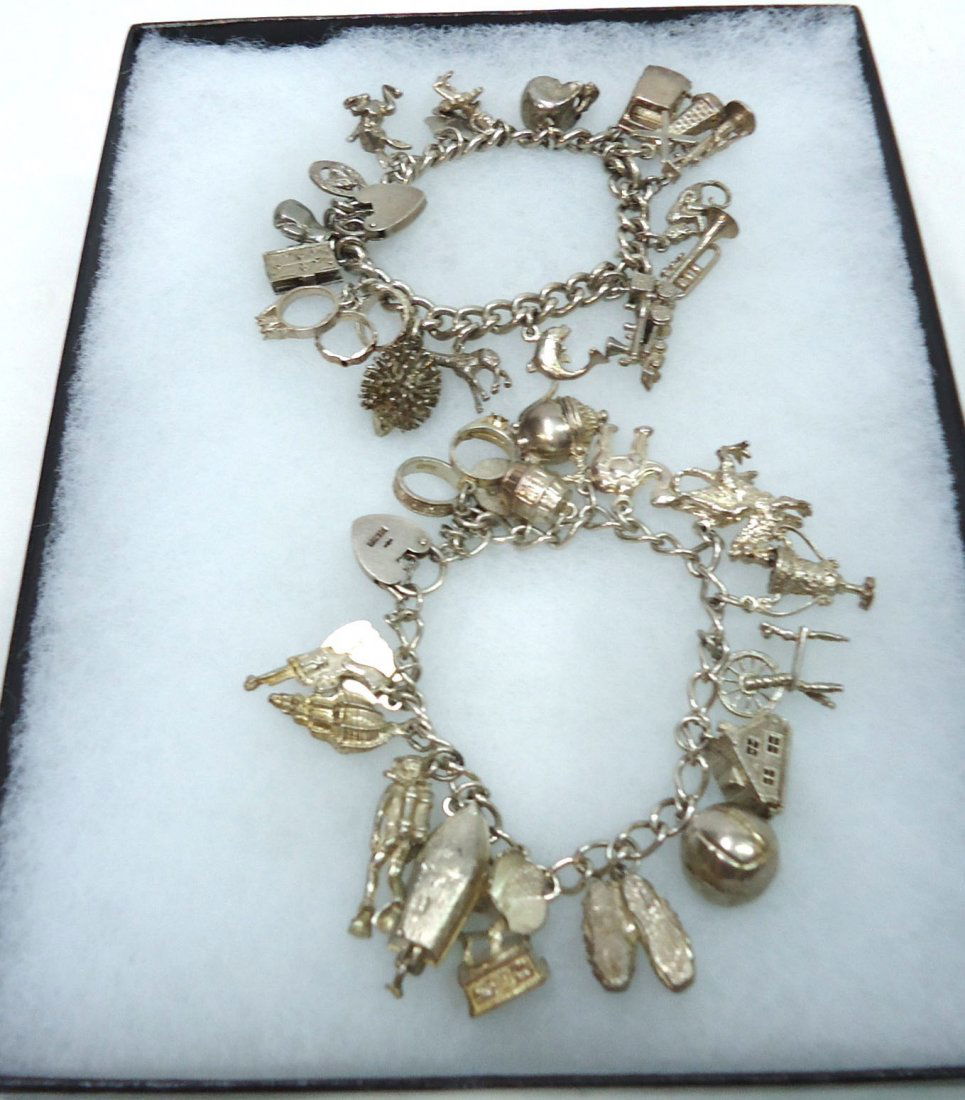 2 Fabulous Silver Charm Bracelets (1 of 6)