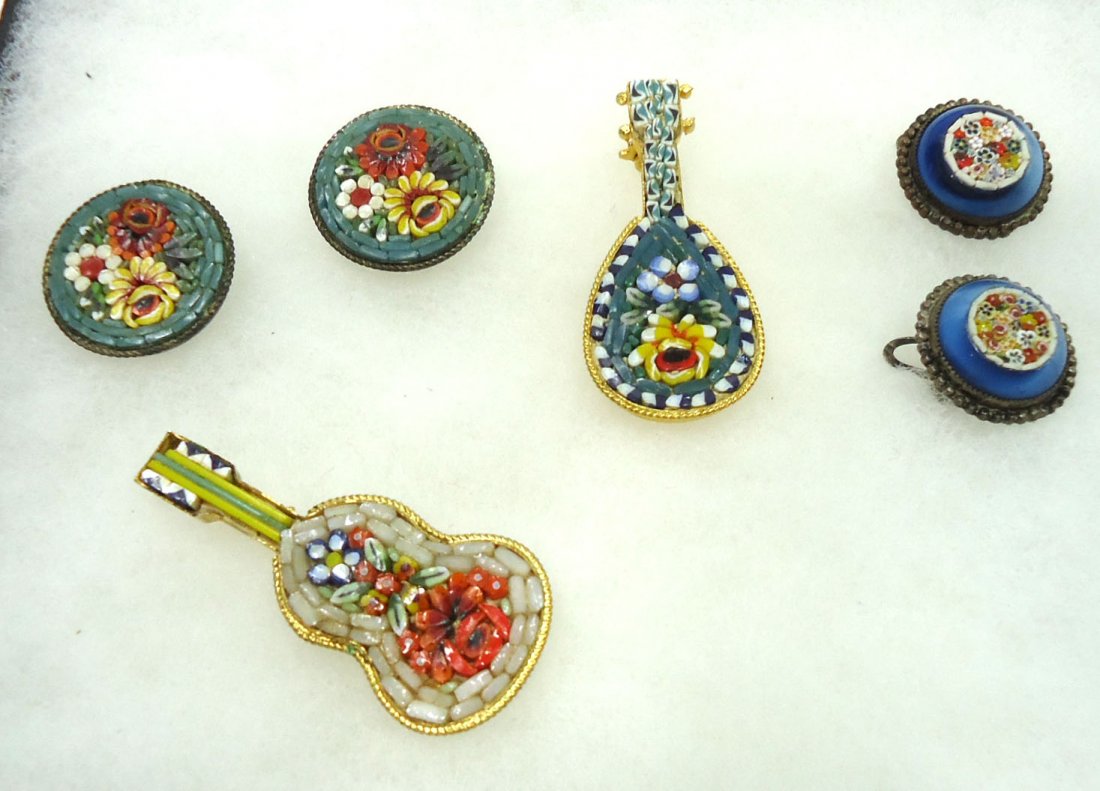 4 Micro Mosaic Pins & Earrings (1 of 7)