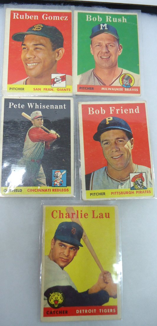 (5) 1958 Topps Baseball Cards (1 of 2)