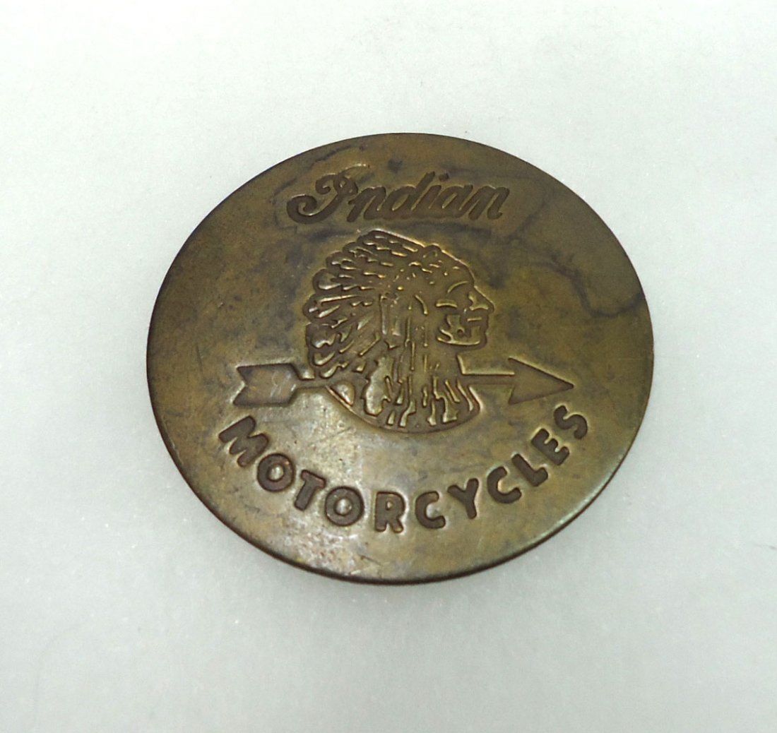 Modern Brass Indian Motorcycle Badge (1 of 2)