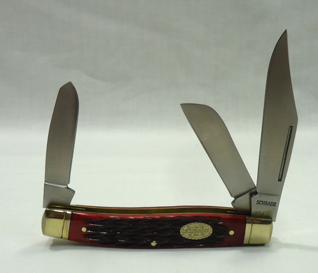 Schrade Red Bone Pocket Knife: 3 7/8"