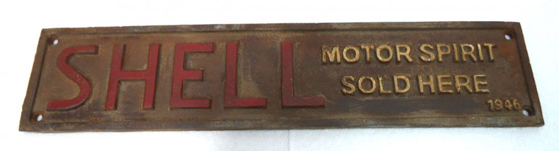 Modern Cast Iron Shell Oil Sign (1 of 2)