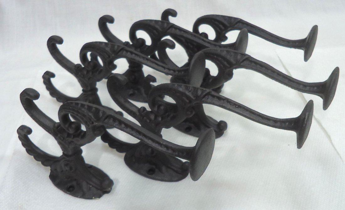 Set Of 6 Cast Iron Hall Tree/ Hat Hooks (1 of 3)
