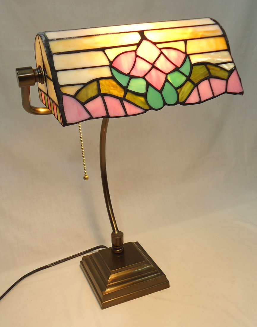 Leaded Glass Desk Lamp (1 of 4)