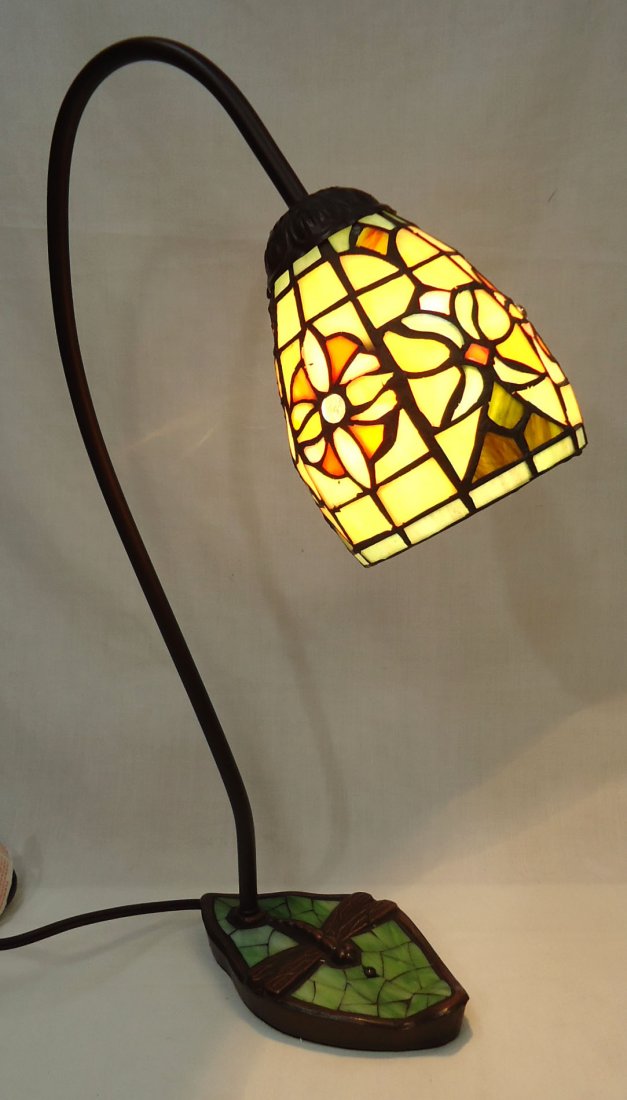 Desk Lamp W/ Leaded Glass Shade (1 of 5)