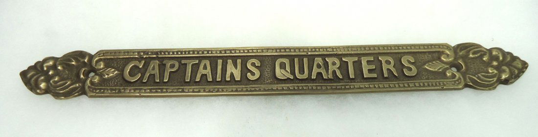 Brass "Captain's Quarters" Sign (1 of 2)