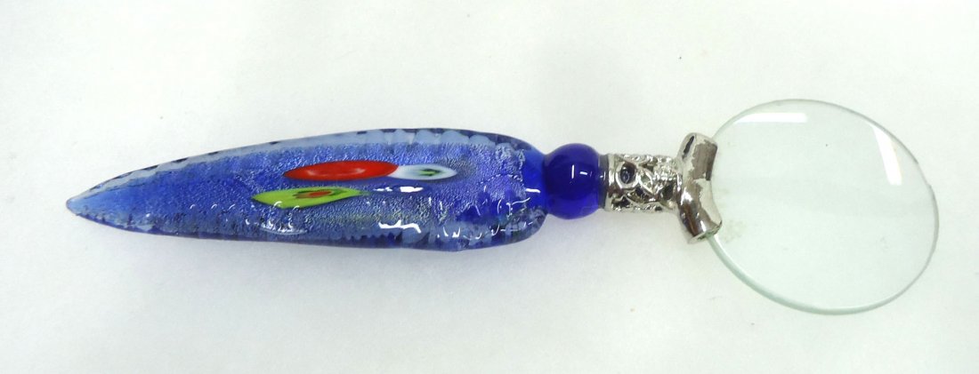 Art Glass Magnifying Glass: 7"L x 2"W