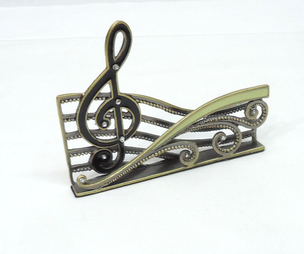 Enameled Card Holder: 2 3/4"T x 3 1/2"W