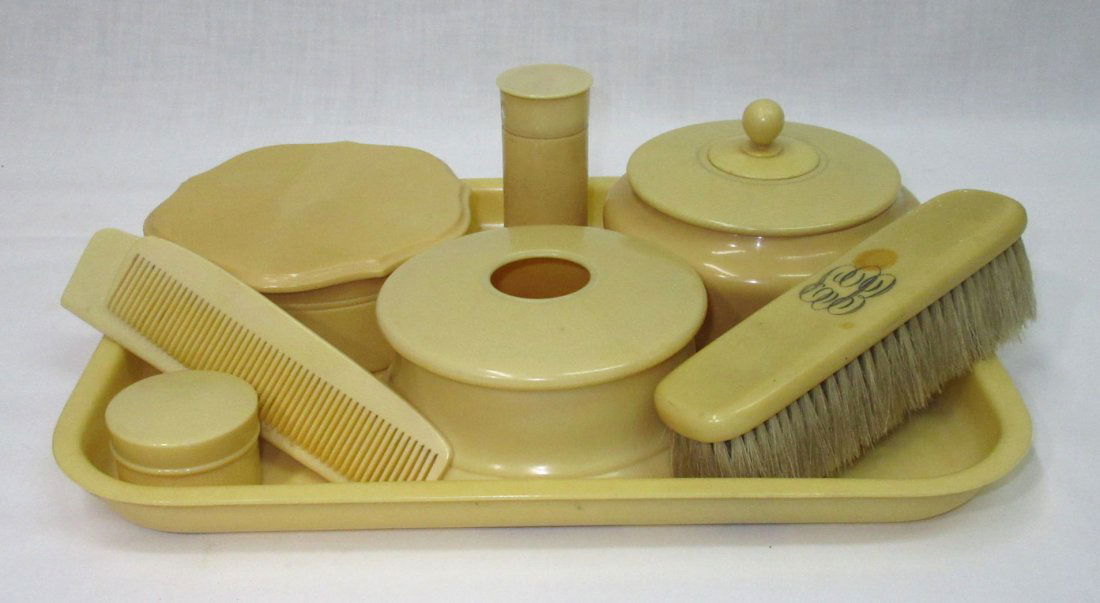 French Celluloid 6pc. Dresser Set + 2 (1 of 10)