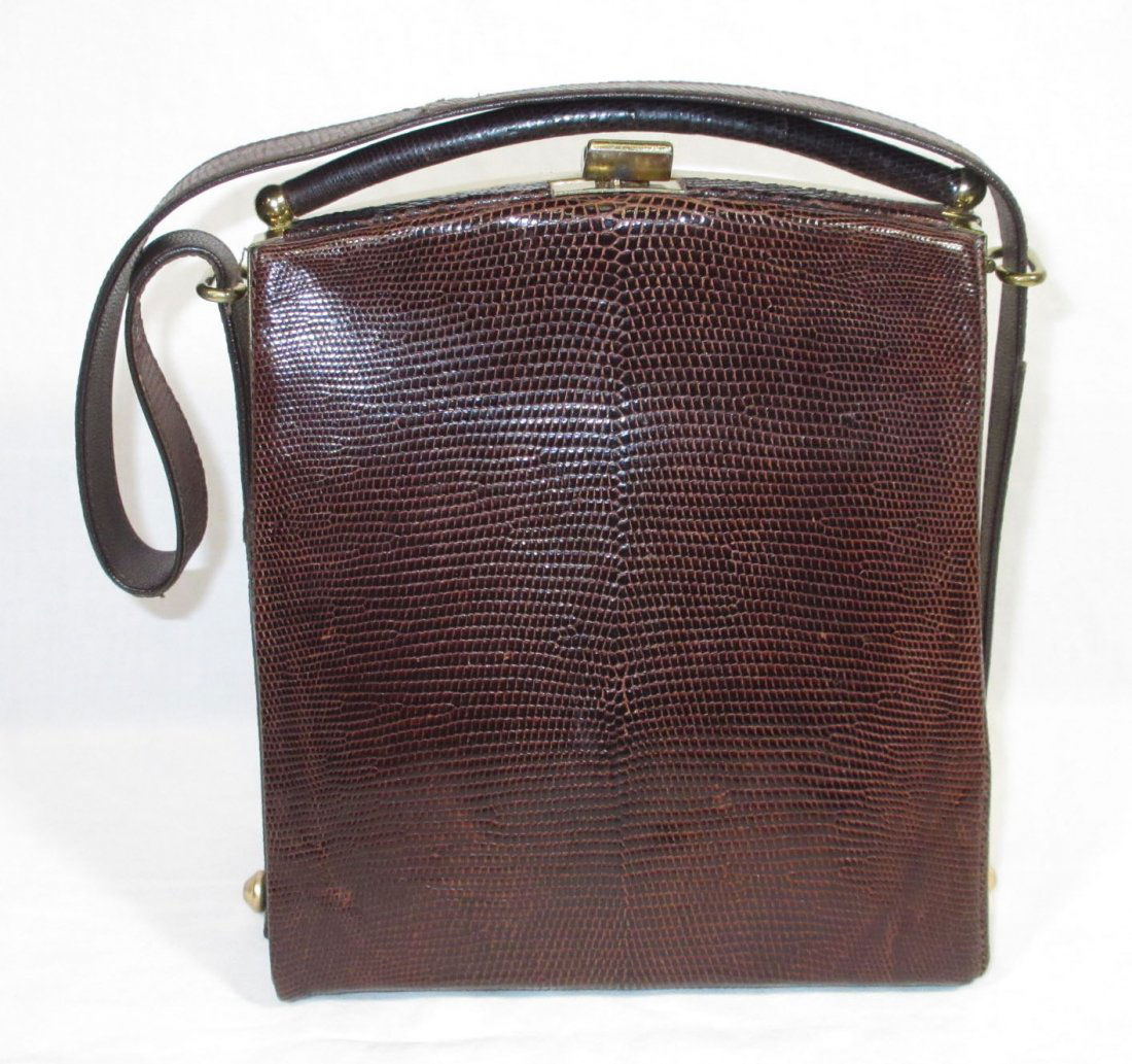 1940's Great, Brown, Lizard Handbag (1 of 5)