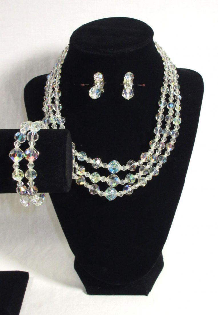 Wonderful Cut Crystal Bead Choker 3pc Set (1 of 7)