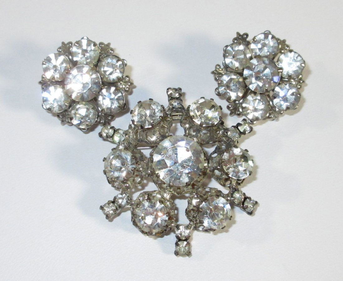 Austrian Brilliant Cut Rhin. Brooch + 2 (1 of 5)