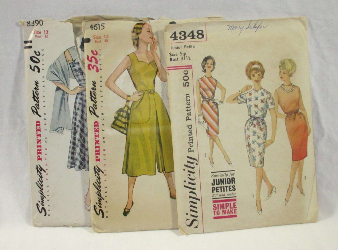 (3) Classic 50's Dress/Culotte Patterns, Bust 30/31 (1 of 5)