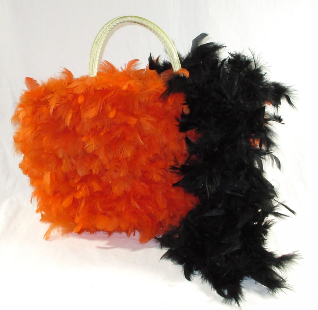 Orange Feather Retro Handbag (1 of 7)