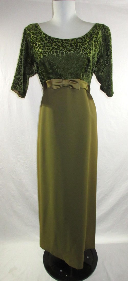1960's Classic Brocade Velvet Evening Gown (1 of 6)