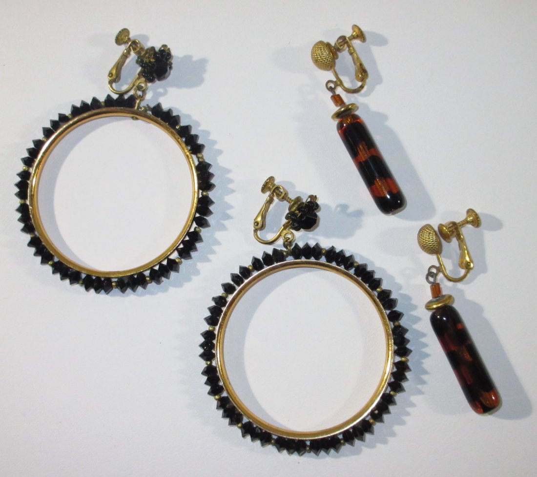 1960's Miriam Haskell Hoop & Drop Earrings (1 of 5)