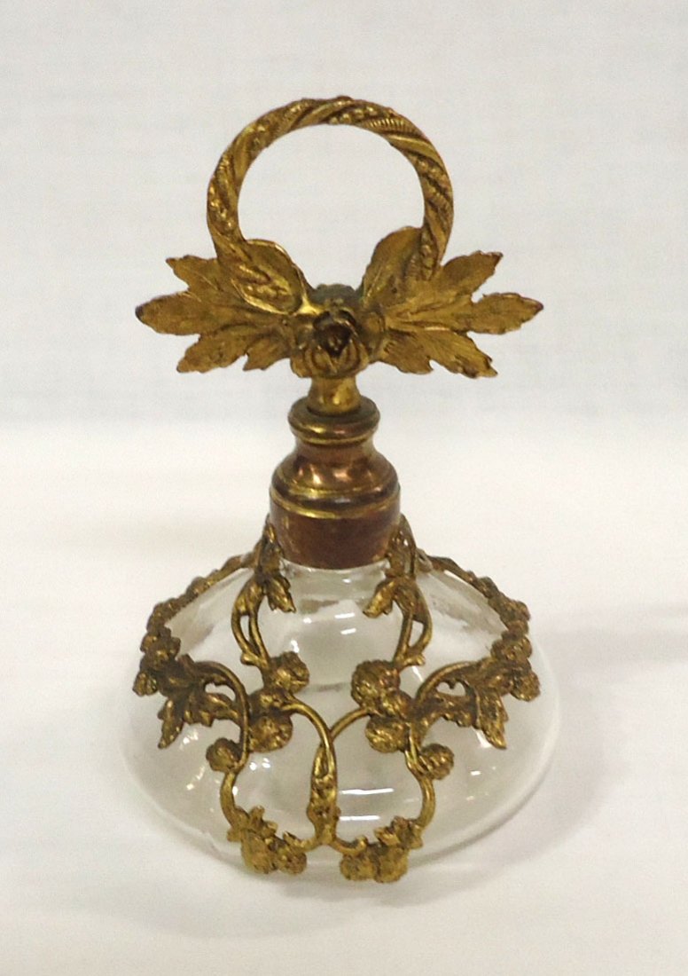 Czech. Perfume Bottle w/ Overlay (1 of 2)