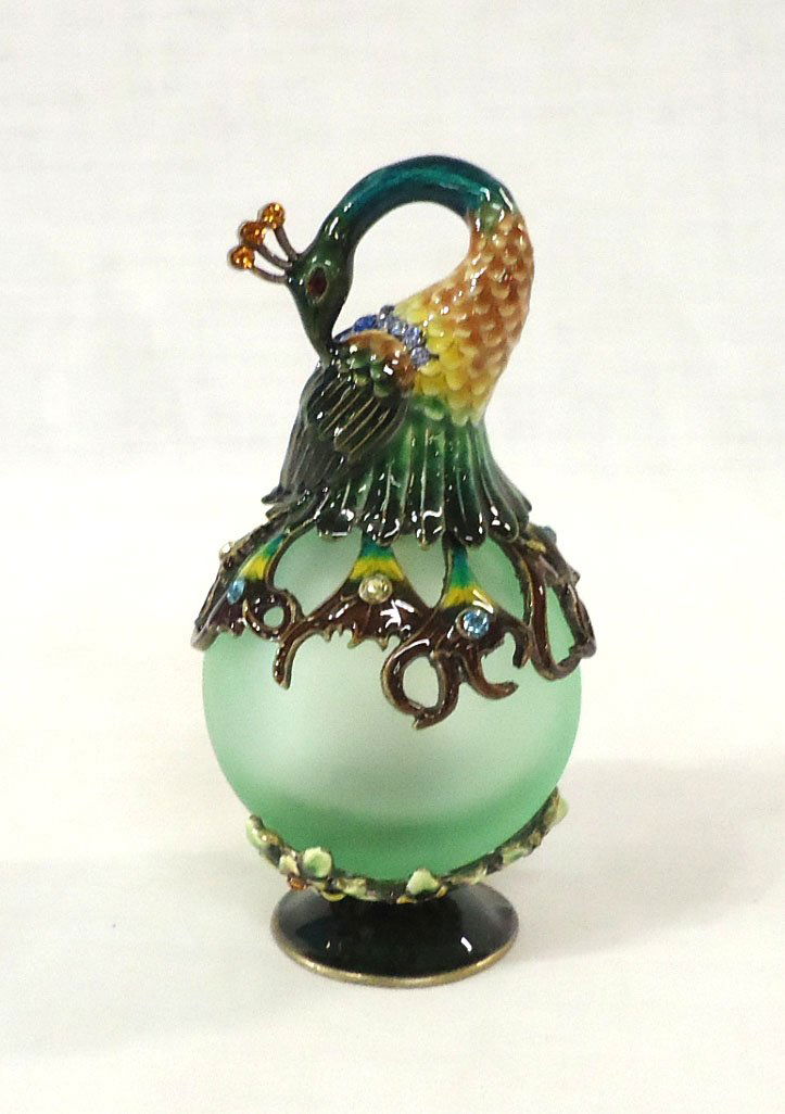 Enameled Peacock Perfume Bottle (1 of 3)