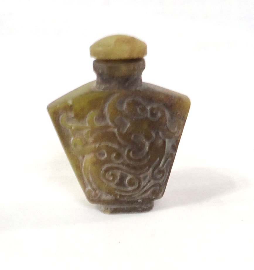 Oriental Carved Stone Snuff Bottle (1 of 2)