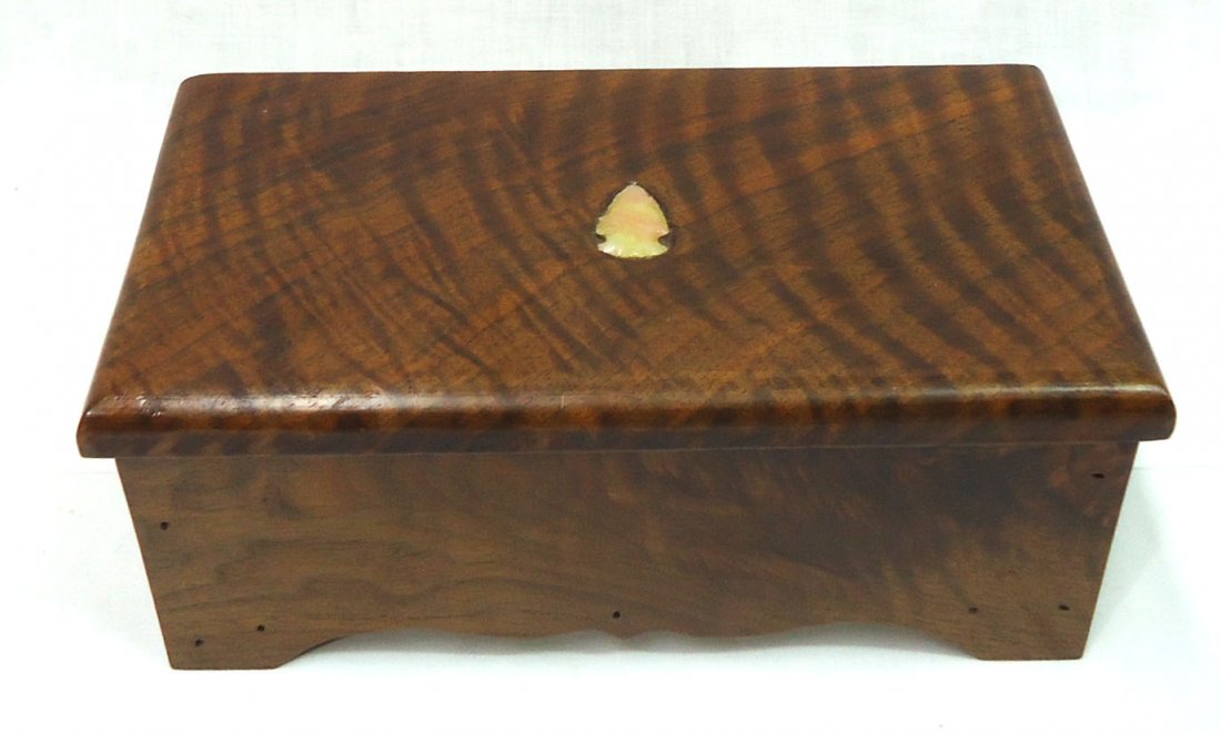 Walnut Box W/ Indian Arrowhead (1 of 4)