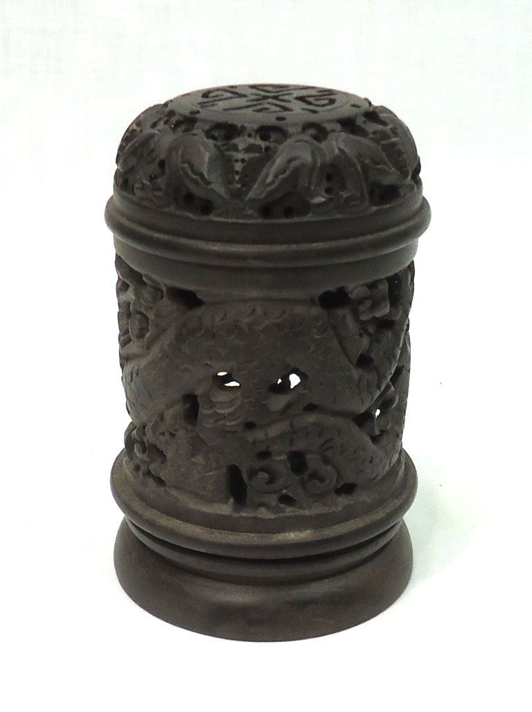 Carved Oriental Wooden Box (1 of 3)