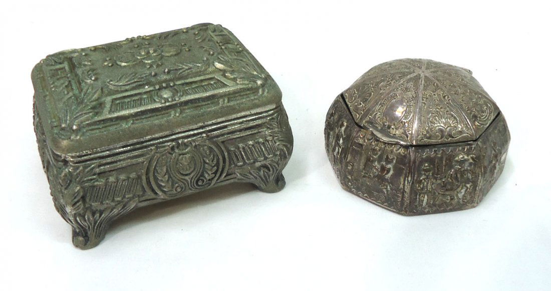 2 Oriental Metal Boxes (1 of 5)