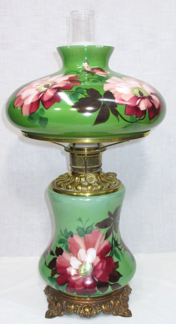 H.P. GWTW Oil Lamp All Orig. (1 of 8)