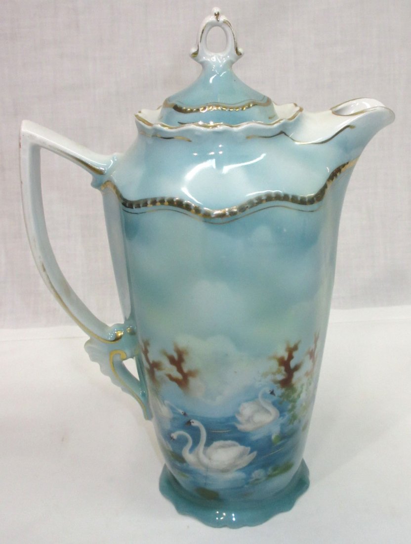 H.P. Chocolate Pot w/ Swans (1 of 4)