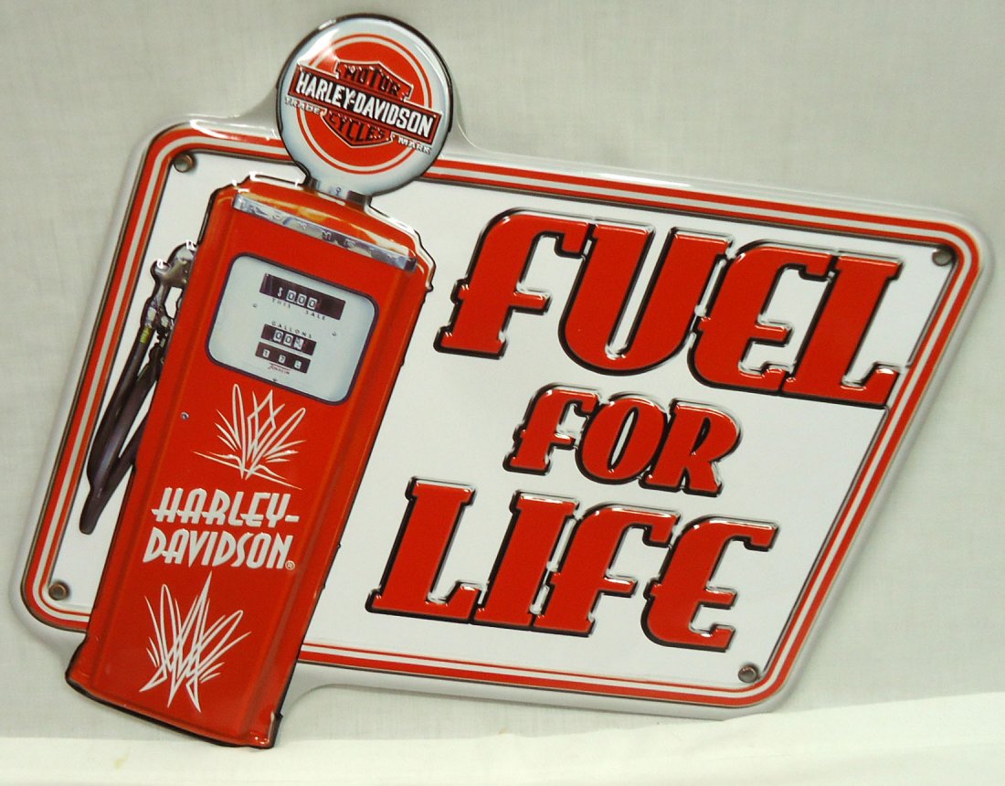 Modern Embossed Harley Davidson Gas Sign (1 of 2)