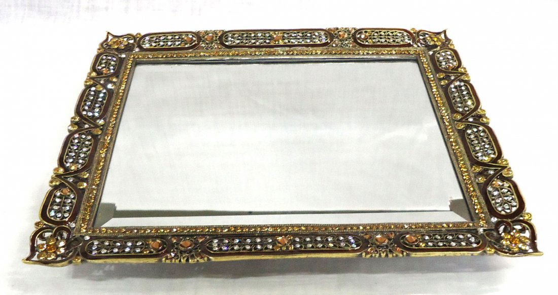 Jeweled Tray w/ Beveled Mirror (1 of 5)