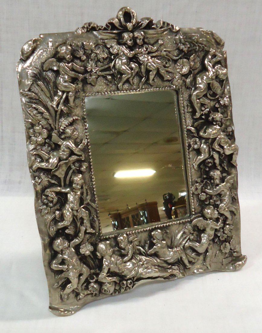 Ornate Cherub Dresser Mirror: 9 1/2"T x 8"W