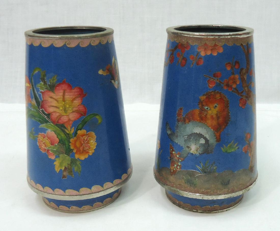 Pr. Oriental Enameled Vases (1 of 5)