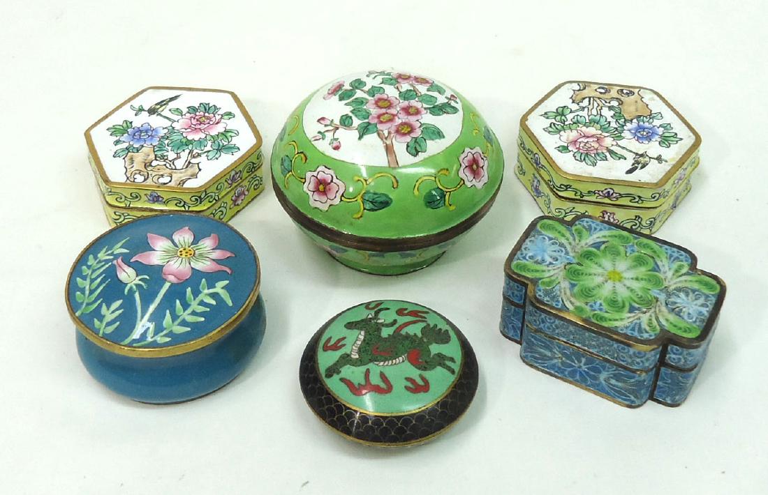 6 Oriental Enameled Boxes (1 of 4)