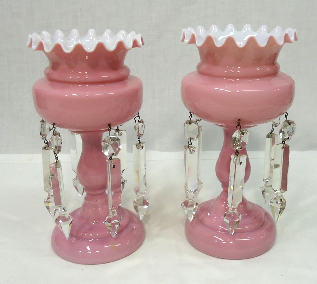 Pr. Blown Cased Glass Lusters (1 of 5)