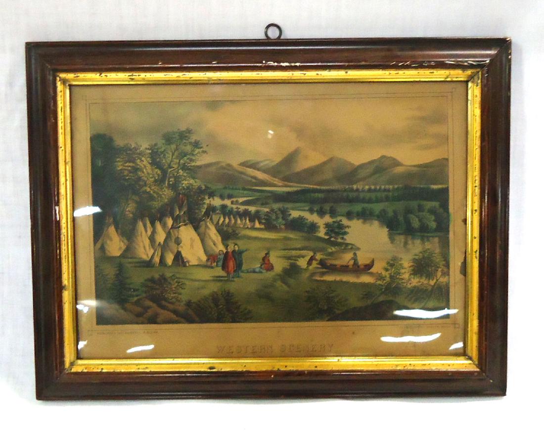 Early Indian Print "Western Scenery" (1 of 3)
