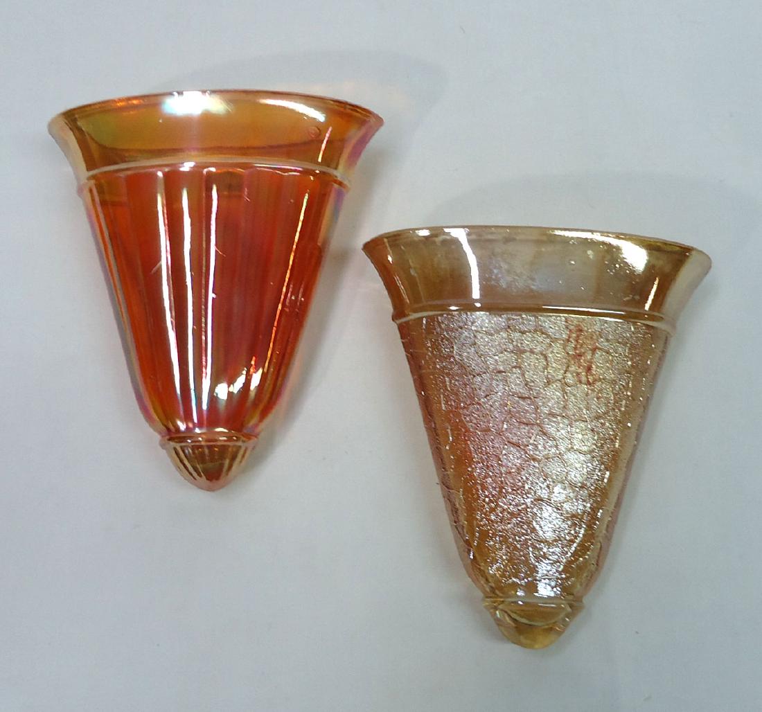 2 Carnival Glass Wall Pockets (1 of 3)