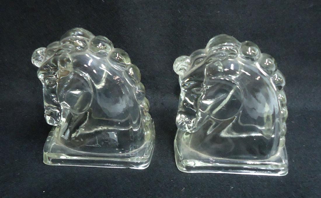 Pr Glass Horse Head Bookends (1 of 3)