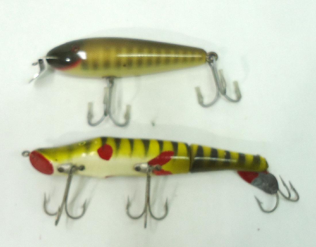3 Wooden Fishing Lures: 5 1/2"L & 6 3/4"L