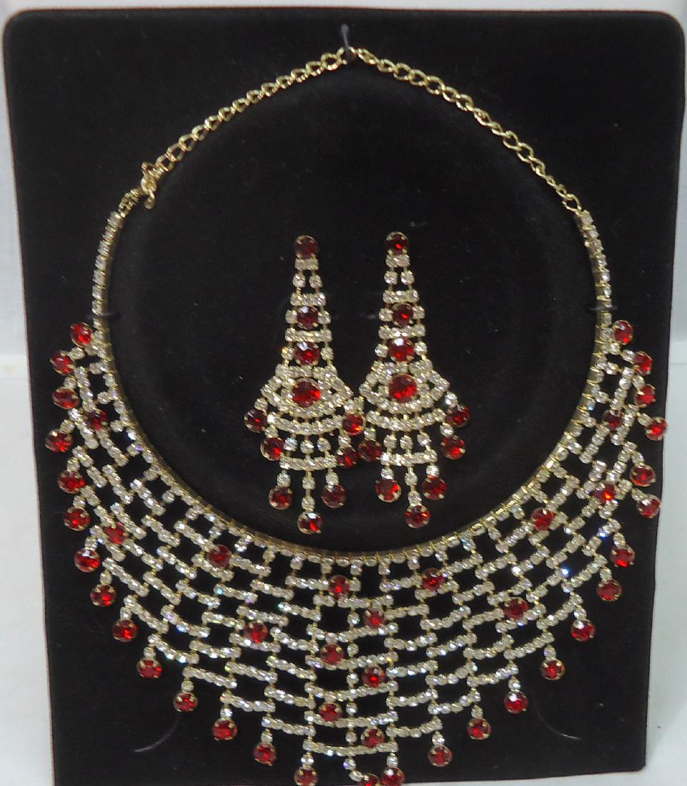Costume Rhinestone Necklace & Earrings Set (1 of 3)