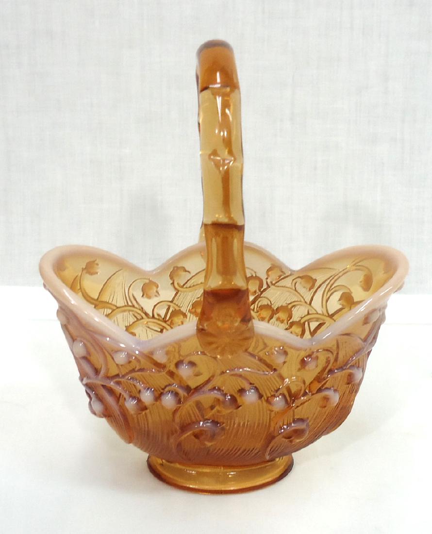 Fenton Amber Opalescent Basket (1 of 4)