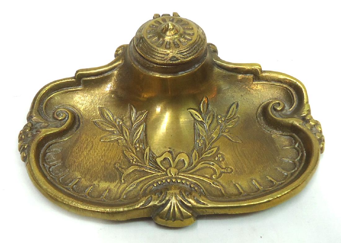 Victorian Style Brass Inkwell (1 of 3)