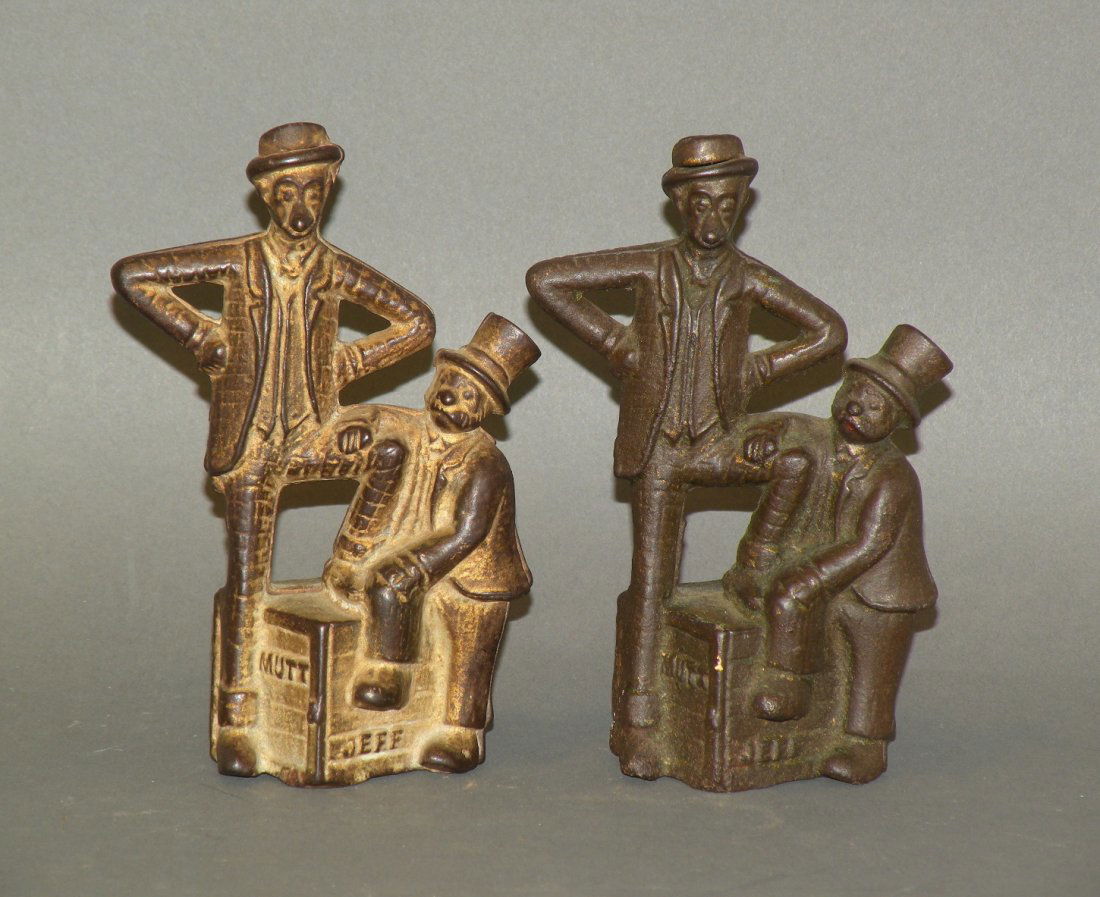 2 A.C. Williams cast iron Mutt & Jeff banks: ca. 1920; 5 ¼”x 3 ½”;