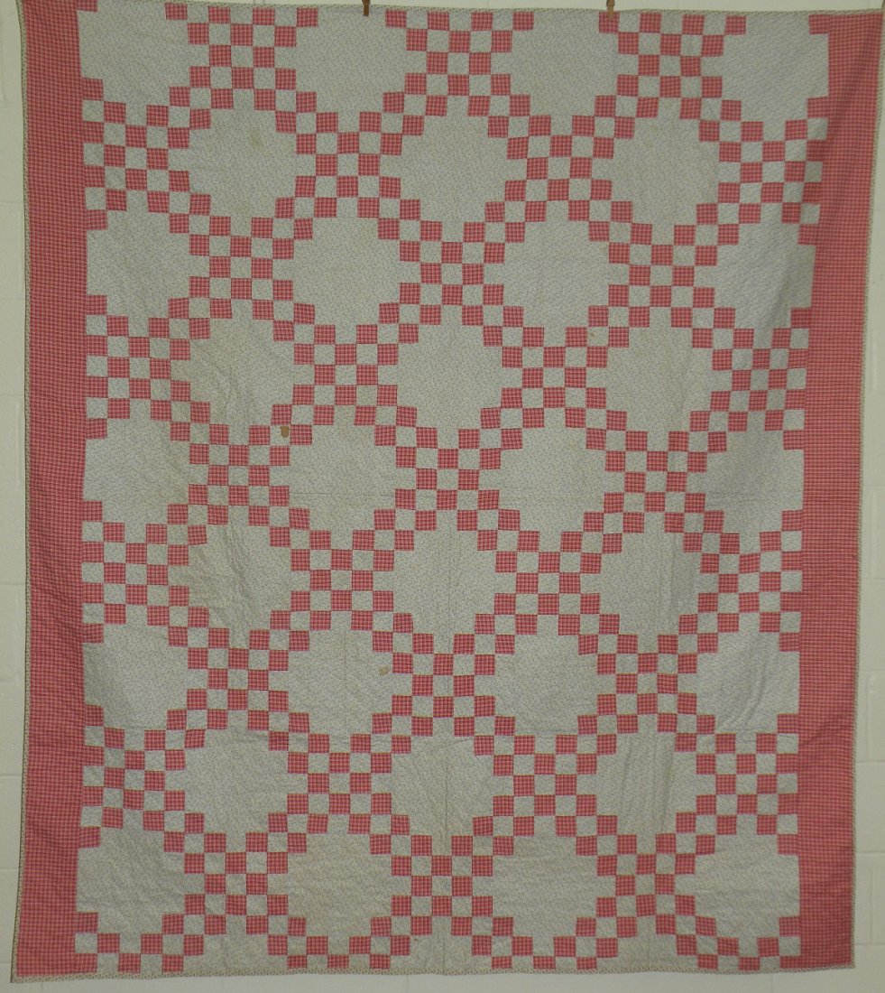 Irish chain pattern patchwork quilt