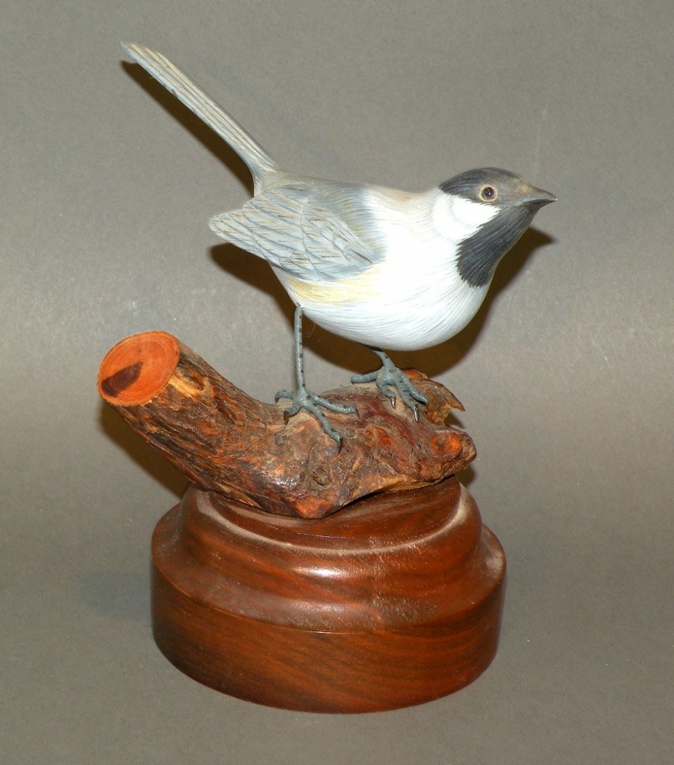 George & Bet Nelson bird carving: ca. 1984; signed on bottom of base, 5”;