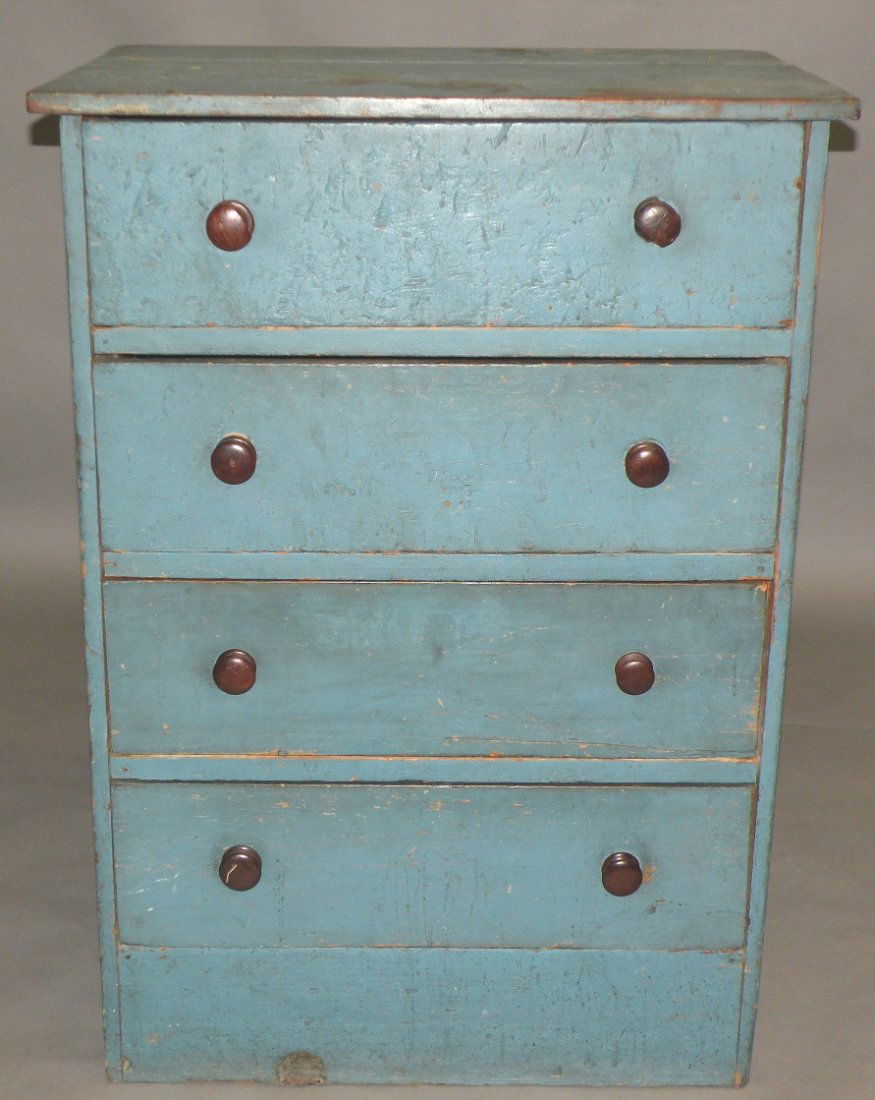 Blue painted chest of drawers