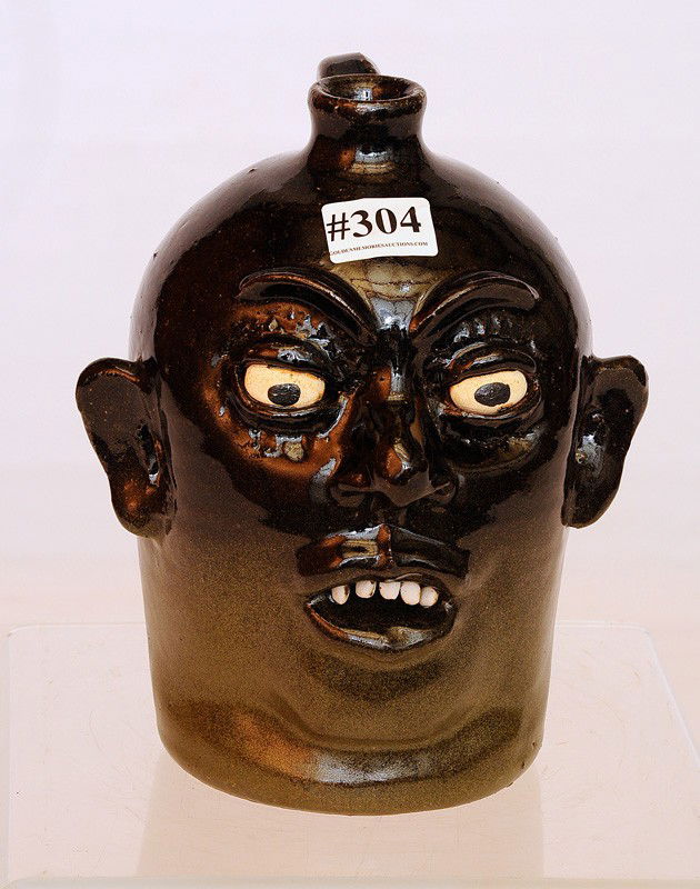 Signed Lanier Meaders Face Jug 10": circa 1978