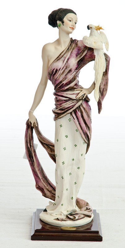 Giuseppe Armani "Samantha" Lady with Parrot: 18 1/2" T